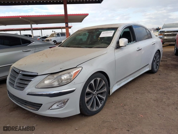 2013 Hyundai Genesis 5.0L R-Spec with VIN KMHGC4DH3DU227870, listed as a IAAI auction lot 41361110 with 104,753 mi miles. Bid and sale history available at carsss.com. Image 17.