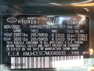 2021 Genesis GV80 with VIN KMUHCESC7MU040635, listed as a Copart auction lot 59625875 with 61,027 mi miles and Salvage title. Bid and sale history available at DreamBid. Image 14.