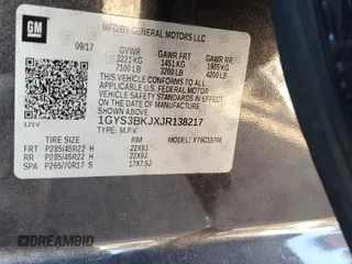 2018 Cadillac Escalade Luxury z VIN 1GYS3BKJXJR138217, wystawiony jako Copart lot #86212934 z przebiegiem Nie podano mil oraz Szkody całkowita. Historia ofert i sprzedaży dostępna na DreamBid. Obrazek 16.