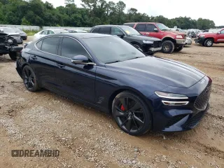 2023 Genesis G70 3.3T with VIN KMTG54TE1PU106024, listed as a Copart auction lot 70501604 with 24,470 mi miles and Salvage Title. Bid and sale history available at DreamBid. Image 4.