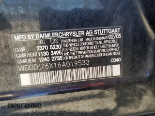 2006 Mercedes-Benz CLS-Class AMG with VIN WDDDJ76X16A019533, listed as a Copart auction lot 79456094 with 166,473 mi miles and Salvage Title. Bid and sale history available at carsss.com. Image 12.