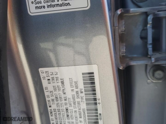 2008 Honda CR-V LX with VIN JHLRE383X8C009455, listed as a Copart auction lot 49916645 with 106,590 mi miles and Salvage Title. Bid and sale history available at carsss.com. Image 14.