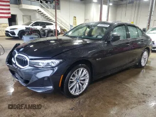 2023 BMW 3 Series 330e xDrive with VIN 3MW39FS08P8C88897, listed as a Copart auction lot 51423425 with 16,163 mi miles and Salvage Title. Bid and sale history available at carsss.com. Image 1.