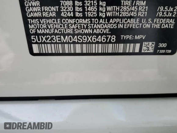 2025 BMW X7 xDrive40i z VIN 5UX23EM04S9X64678, wystawiony jako Copart lot #88092405 z przebiegiem 4 185 mil mil oraz Szkoda całkowita • Salvage title. Historia ofert i sprzedaży dostępna na DreamBid. Obrazek 13.