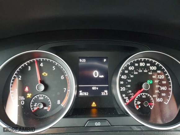 2020 Volkswagen Golf TSI with VIN 3VWG57AU1LM009105, listed as a Copart auction lot 53172025 with 46,782 mi miles and Salvage Title. Bid and sale history available at carsss.com. Image 9.