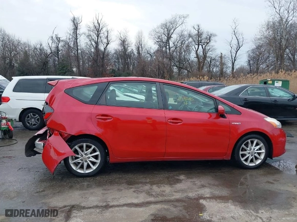2012 Toyota Prius v Two with VIN JTDZN3EU3C3012636, listed as a IAAI auction lot 41485685 with 186,053 mi miles. Bid and sale history available at carsss.com. Image 13.