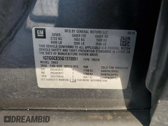 2016 GMC Canyon 4WD SLE with VIN 1GTG6CE35G1370091, listed as a Copart auction lot 87124814 with 130,583 mi miles and Salvage Title. Bid and sale history available at carsss.com. Image 14.