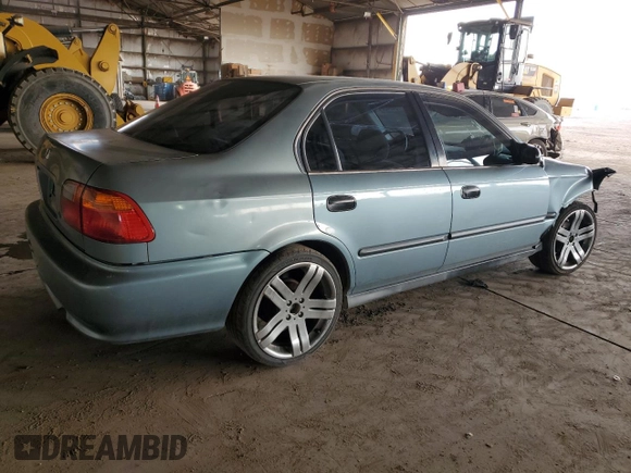 2000 Honda Civic LX with VIN 2HGEJ6677YH532512, listed as a Copart auction lot 75494574 with 160,317 mi miles and Salvage Title. Bid and sale history available at carsss.com. Image 3.