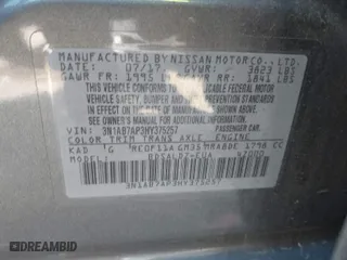 2017 Nissan Sentra S with VIN 3N1AB7AP3HY375257, listed as a IAAI auction lot 42042770 with 153,791 mi miles. Bid and sale history available at carsss.com. Image 9.