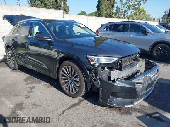 2019 Audi e-tron Prestige with VIN WA1VAAGE2KB021539, listed as a IAAI auction lot 42007353 with 14,238 mi miles and . Bid and sale history available at DreamBid. Image 1.