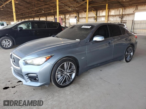 2017 Infiniti Q50 Premium with VIN JN1EV7AR0HM832300, listed as a Copart auction lot 60761625 with 186,479 mi miles and Clean title. Bid and sale history available at DreamBid. Image 1.