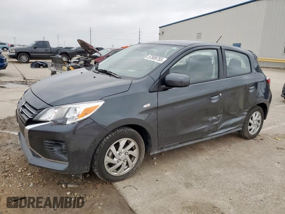 2024 Mitsubishi Mirage ES with VIN ML32AUHJ4RH013782, listed as a Copart auction lot 58069015 with 7,366 mi miles and Salvage title. Bid and sale history available at DreamBid. Image 1.