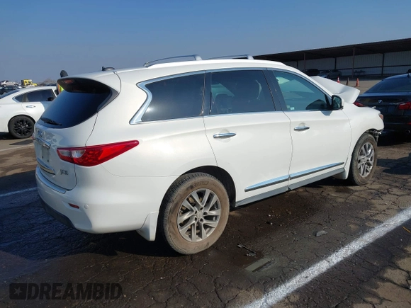 2013 Infiniti JX35 with VIN 5N1AL0MM5DC334193, listed as a IAAI auction lot 41459014 with Not Provided miles and . Bid and sale history available at DreamBid. Image 4.