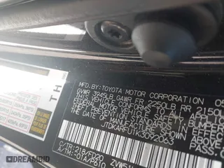 2019 Toyota Prius L Eco with VIN JTDKARFU1K3092063, listed as a IAAI auction lot 41745789 with 169,882 mi miles. Bid and sale history available at carsss.com. Image 9.