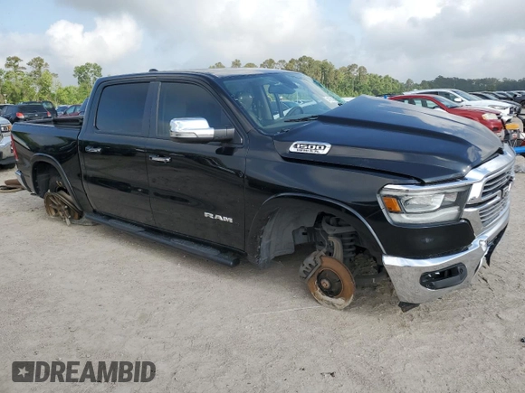 2019 Ram 1500 Laramie with VIN 1C6SRFJT4KN521147, listed as a Copart auction lot 54108615 with 152,888 mi miles and Salvage title. Bid and sale history available at DreamBid. Image 4.