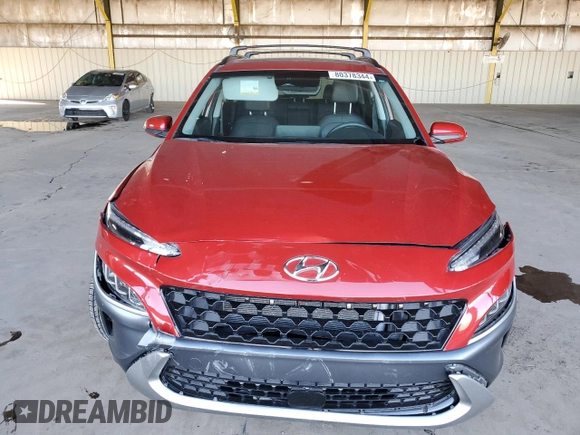 2022 Hyundai Kona Limited with VIN KM8K53A35NU801328, listed as a Copart auction lot 80378344 with 18,600 mi miles and Salvage Title. Bid and sale history available at carsss.com. Image 5.