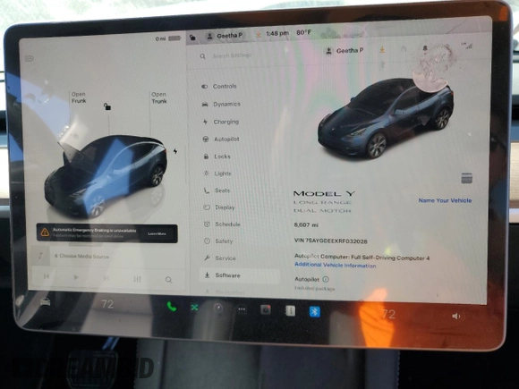 2024 Tesla Model Y Long Range с VIN 7SAYGDEEXRF032028, выставлен на аукционе Copart как лот 47128085 с пробегом 8 607 миль миль и Списание • Salvage title. История ставок и продаж доступна на DreamBid. Изображение 9.