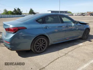2018 Genesis G80 Sport with VIN KMHGN4JB0JU225029, listed as a Copart auction lot 53873475 with 93,213 mi miles and Salvage title. Bid and sale history available at DreamBid. Image 3.