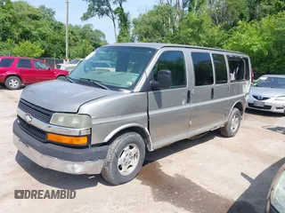 2004 Chevrolet Express Passenger with VIN 1GBFG15T041157045, listed as a IAAI auction lot 42486752 with 319,752 mi miles and . Bid and sale history available at DreamBid. Image 2.