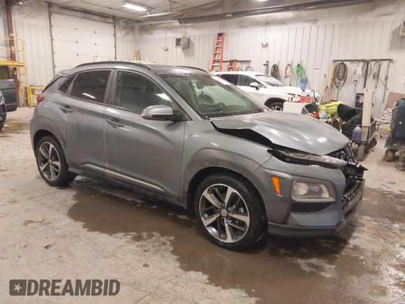2021 Hyundai Kona Ultimate with VIN KM8K5CA55MU686696, listed as a IAAI auction lot 41347527 with 38,750 mi miles. Bid and sale history available at carsss.com. Image 1.