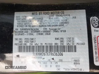 2007 Lincoln MKZ z VIN 3LNHM26TX7R636306, wystawiony jako IAAI lot #42220142 z przebiegiem 152 728 mil mil oraz . Historia ofert i sprzedaży dostępna na DreamBid. Obrazek 9.