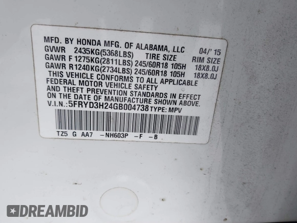 2016 Acura MDX with VIN 5FRYD3H24GB004738, listed as a IAAI auction lot 41571742 with 50,007 mi miles. Bid and sale history available at carsss.com. Image 9.