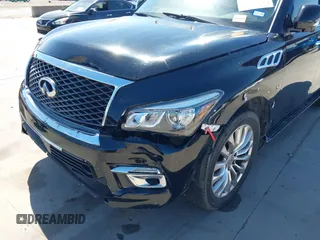 2015 Infiniti QX80 with VIN JN8AZ2NF5F9574668, listed as a IAAI auction lot 41777456 with 131,606 mi miles. Bid and sale history available at carsss.com. Image 6.