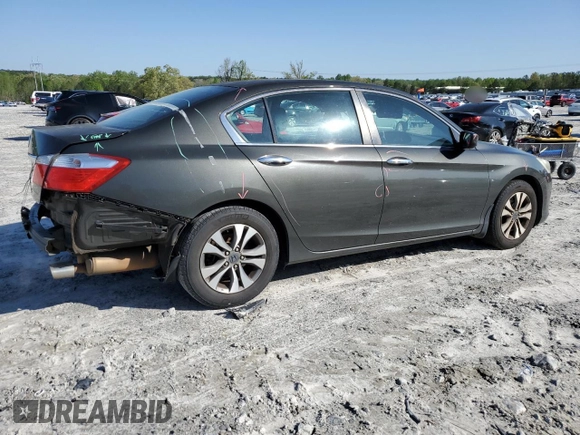 2014 Honda Accord Sedan LX with VIN 1HGCR2F34EA121536, listed as a Copart auction lot 52532685 with 226,835 mi miles and Salvage Title. Bid and sale history available at carsss.com. Image 3.