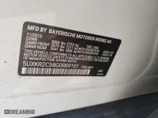 2016 BMW X5 sDrive35i with VIN 5UXKR2C59G0R69161, listed as a Copart auction lot 50633805 with 73,462 mi miles and Salvage Title. Bid and sale history available at carsss.com. Image 16.