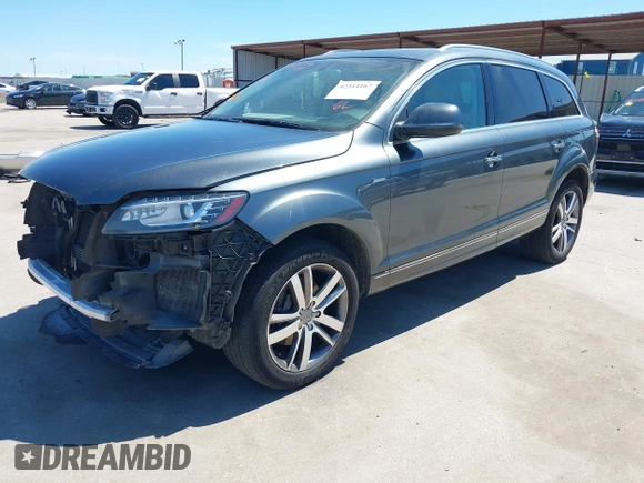 2015 Audi Q7 Premium Plus with VIN WA1LGAFE7FD002275, listed as a IAAI auction lot 42314167 with 144,291 mi miles and . Bid and sale history available at DreamBid. Image 19.