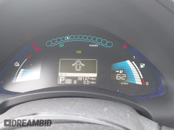 2017 Nissan LEAF SV with VIN 1N4BZ0CP9HC302538, listed as a IAAI auction lot 42079633 with 38,147 mi miles and . Bid and sale history available at DreamBid. Image 7.