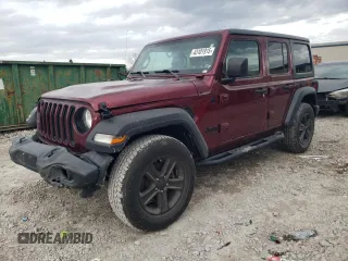 2021 Jeep Wrangler Unlimited 80th Anniversary with VIN 1C4HJXDNXMW712601, listed as a Copart auction lot 43101915 with 59,982 mi miles and Salvage Title. Bid and sale history available at DreamBid. Image 1.