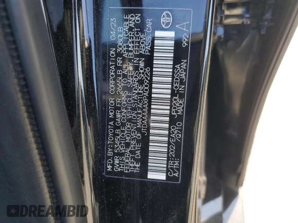 2023 Toyota Mirai XLE with VIN JTDAAAAAXPA009226, listed as a Copart auction lot 42652835 with 12,973 mi miles and Salvage Title. Bid and sale history available at carsss.com. Image 12.