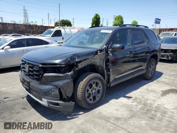 2025 Honda Pilot TrailSport with VIN 5FNYG1H62SB101798, listed as a Copart auction lot 55340585 with 1,065 mi miles and Salvage title. Bid and sale history available at DreamBid. Image 1.