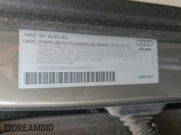 2006 Audi A4 3.0L with VIN WAUDT48H56K000631, listed as a Copart auction lot 77684094 with 92,886 mi miles and Salvage Title. Bid and sale history available at carsss.com. Image 13.