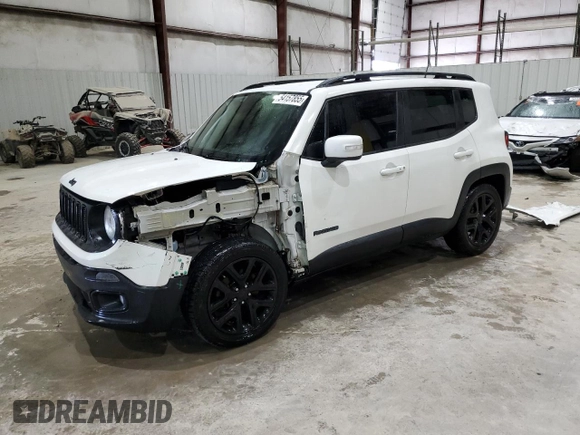 2018 Jeep Renegade Latitude with VIN ZACCJABB2JPH95742, listed as a Copart auction lot 54157855 with 107,300 mi miles and Salvage title. Bid and sale history available at DreamBid. Image 1.