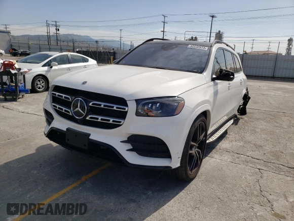2020 Mercedes-Benz GLS with VIN 4JGFF8GE6LA198344, listed as a Copart auction lot 42232973 with 14,305 mi miles. Bid and sale history available at carsss.com. Image 1.