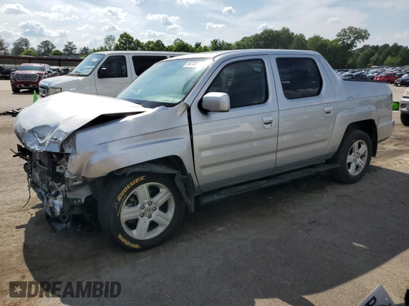 2014 Honda Ridgeline RTL with VIN 5FPYK1F57EB002835, listed as a Copart auction lot 54748905 with 111,253 mi miles and Salvage title. Bid and sale history available at DreamBid. Image 1.