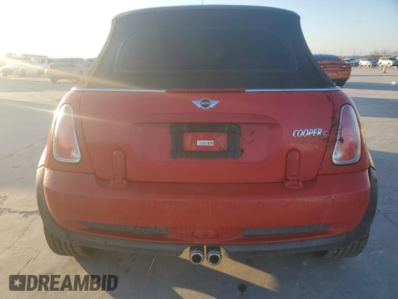 2008 MINI Convertible S with VIN WMWRH33538TL97428, listed as a Copart auction lot 87307084 with Not provided miles and Clean title. Bid and sale history available at DreamBid. Image 6.