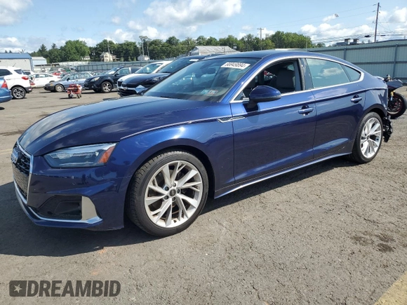2022 Audi A5 Sportback Premium with VIN WAUABCF50NA011789, listed as a Copart auction lot 66949894 with 22,973 mi miles and Salvage Title. Bid and sale history available at carsss.com. Image 1.
