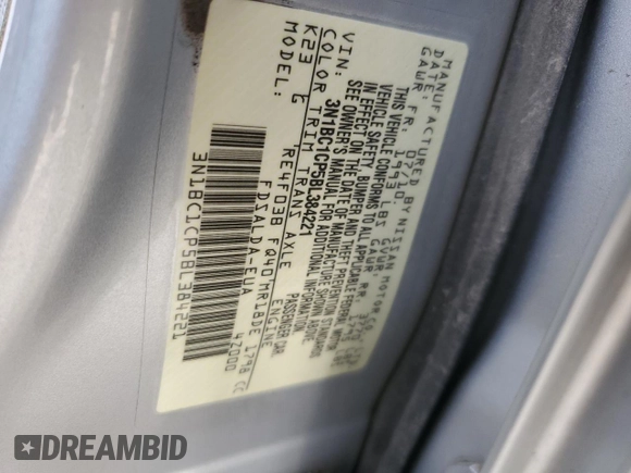 2011 Nissan Versa 1.8 S with VIN 3N1BC1CP5BL384221, listed as a Copart auction lot 50167815 with 111,359 mi miles and Salvage Title. Bid and sale history available at carsss.com. Image 12.