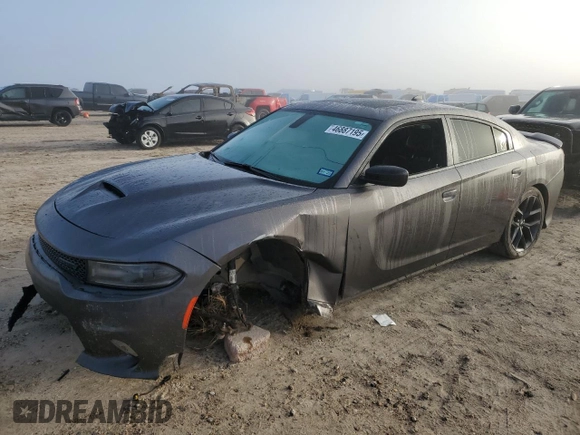 2021 Dodge Charger GT with VIN 2C3CDXHG1MH673073, listed as a Copart auction lot 46887195 with 94,206 mi miles and Salvage Title. Bid and sale history available at DreamBid. Image 1.