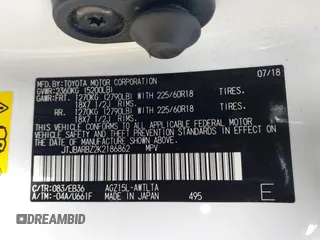 2019 Lexus NX 300 with VIN JTJBARBZ2K2186862, listed as a IAAI auction lot 41867777 with 41,872 mi miles and . Bid and sale history available at DreamBid. Image 9.