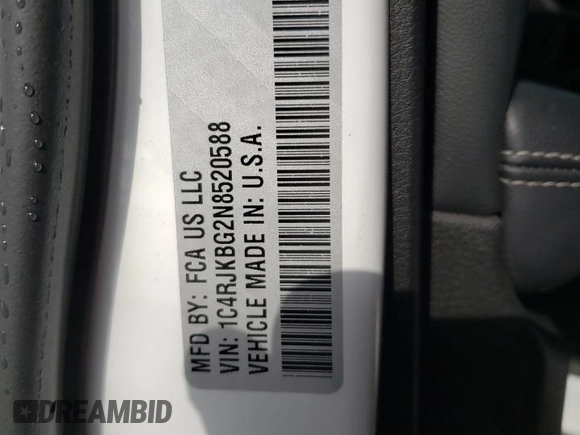 2022 Jeep Grand Cherokee Limited with VIN 1C4RJKBG2N8520588, listed as a Copart auction lot 42197085 with 21,065 mi miles and Clean title. Bid and sale history available at DreamBid. Image 14.