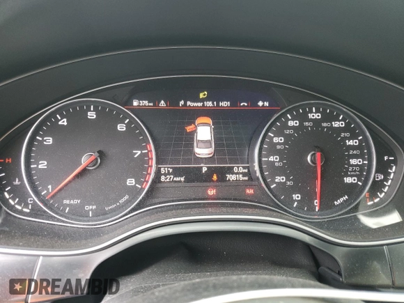 2018 Audi A6 Premium Plus with VIN WAUG8AFCXJN045091, listed as a Copart auction lot 58022345 with 70,815 mi miles and Salvage title. Bid and sale history available at DreamBid. Image 9.