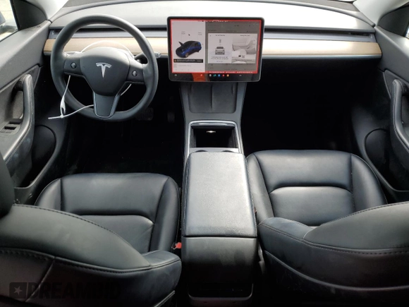 2021 Tesla Model Y Long Range with VIN 5YJYGDEEXMF192447, listed as a Copart auction lot 53550055 with 65,673 mi miles and Salvage Title. Bid and sale history available at DreamBid. Image 8.