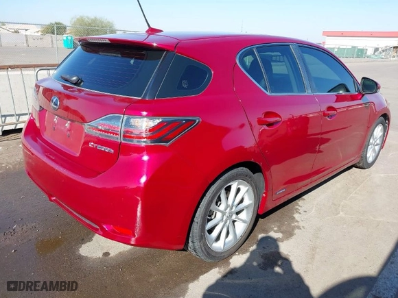 2011 Lexus CT 200h with VIN JTHKD5BHXB2012448, listed as a IAAI auction lot 41457703 with 169,552 mi miles. Bid and sale history available at carsss.com. Image 4.