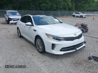 2016 Kia Optima SXL Turbo with VIN 5XXGV4L25GG093031, listed as a IAAI auction lot 42657158 with 96,697 mi miles and . Bid and sale history available at DreamBid. Image 1.
