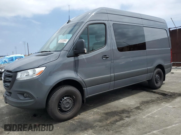 2023 Mercedes-Benz Sprinter Cargo with VIN W1W4NBHY9PT148086, listed as a Copart auction lot 52333884 with 6,056 mi miles and . Bid and sale history available at carsss.com. Image 2.