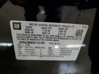2015 Chevrolet Equinox LT with VIN 2GNALBEKXF1121057, listed as a Copart auction lot 50353395 with 162,061 mi miles and Salvage Title. Bid and sale history available at carsss.com. Image 12.